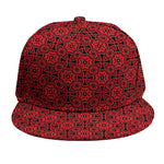 Black And Red Chinese Pattern Print Snapback Cap