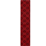 Black And Red Chinese Pattern Print Table Runner