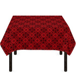 Black And Red Chinese Pattern Print Tablecloth