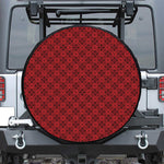 Black And Red Chinese Pattern Print Tire Cover