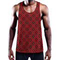 Black And Red Chinese Pattern Print Men's Workout Tank Top