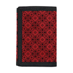 Black And Red Chinese Pattern Print Trifold Wallet