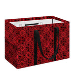 Black And Red Chinese Pattern Print Utility Tote Bag