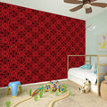 Black And Red Chinese Pattern Print Wall Sticker