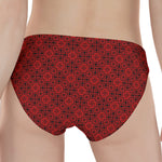 Black And Red Chinese Pattern Print Women's Panties