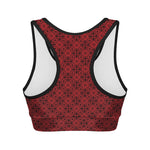Black And Red Chinese Pattern Print Women's Sports Bra