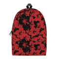 Black And Red Hibiscus Pattern Print School Backpack