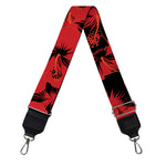 Black And Red Hibiscus Pattern Print Bag Strap