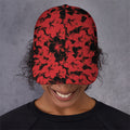 Black And Red Hibiscus Pattern Print Baseball Cap