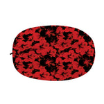 Black And Red Hibiscus Pattern Print Car Side Mirror Covers