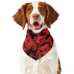 Black And Red Hibiscus Pattern Print Dog Bandana