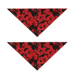 Black And Red Hibiscus Pattern Print Dog Bandana