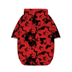 Black And Red Hibiscus Pattern Print Dog Zip Up Hoodie
