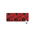Black And Red Hibiscus Pattern Print Extended Mouse Pad