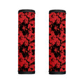 Black And Red Hibiscus Pattern Print Handle Covers
