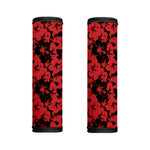 Black And Red Hibiscus Pattern Print Handle Covers