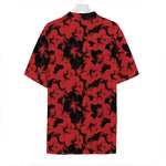 Black And Red Hibiscus Pattern Print Hawaiian Shirt