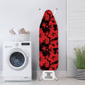 Black And Red Hibiscus Pattern Print Ironing Board Cover