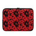 Black And Red Hibiscus Pattern Print Laptop Sleeve