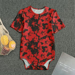Black And Red Hibiscus Pattern Print Men's Bodysuit