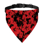 Black And Red Hibiscus Pattern Print Over The Collar Dog Bandana