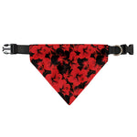 Black And Red Hibiscus Pattern Print Over The Collar Dog Bandana