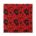 Black And Red Hibiscus Pattern Print Silk Bandana