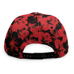 Black And Red Hibiscus Pattern Print Snapback Cap