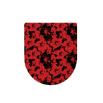 Black And Red Hibiscus Pattern Print Toilet Lid Cover