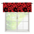 Black And Red Hibiscus Pattern Print Window Valance