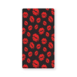 Black And Red Lips Pattern Print Baby Crib Sheet