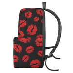 Black And Red Lips Pattern Print Backpack