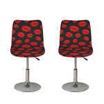 Black And Red Lips Pattern Print Bar Stool Covers