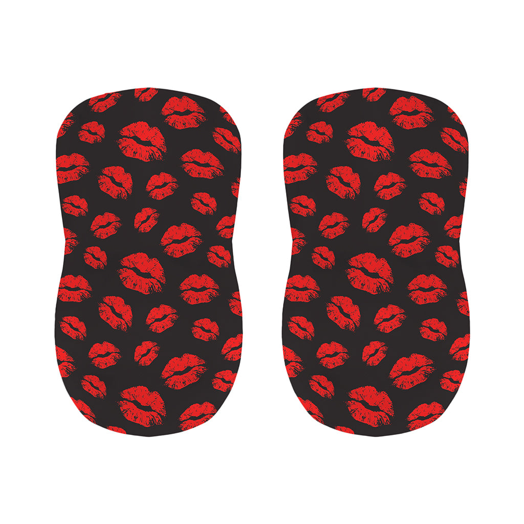 Black And Red Lips Pattern Print Bar Stool Covers
