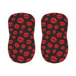 Black And Red Lips Pattern Print Bar Stool Covers