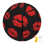 Black And Red Lips Pattern Print Basketball