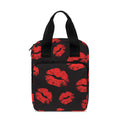 Black And Red Lips Pattern Print Bible Tote Bag