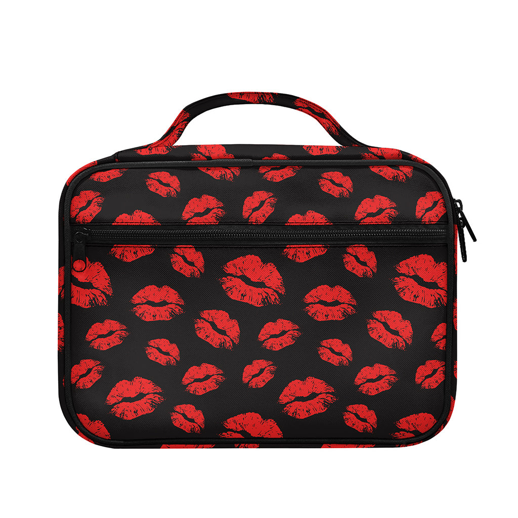 Black And Red Lips Pattern Print Briefcase Bible Bag