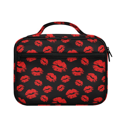 Black And Red Lips Pattern Print Briefcase Bible Bag