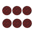 Black And Red Lips Pattern Print Coaster Set