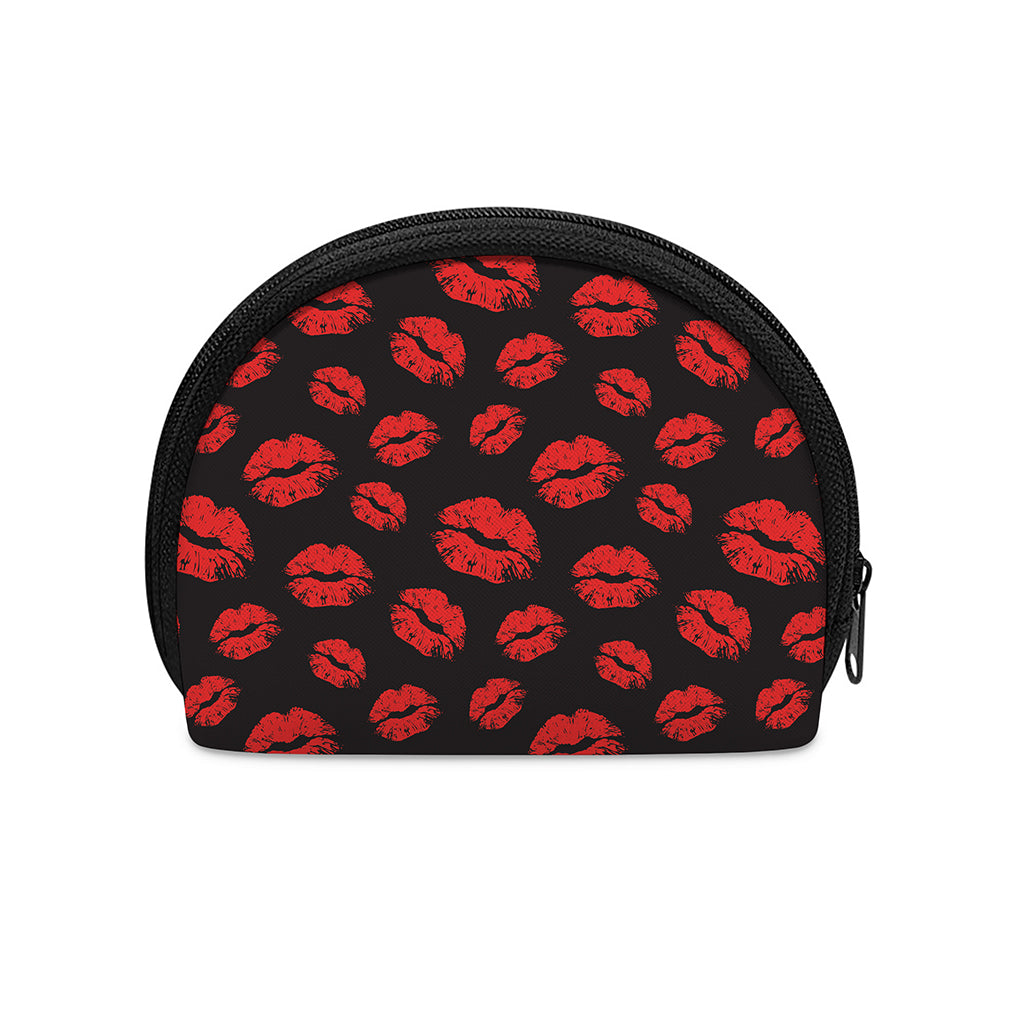 Black And Red Lips Pattern Print Coin Purse