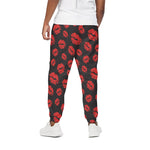 Black And Red Lips Pattern Print Cotton Pants