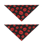 Black And Red Lips Pattern Print Dog Bandana