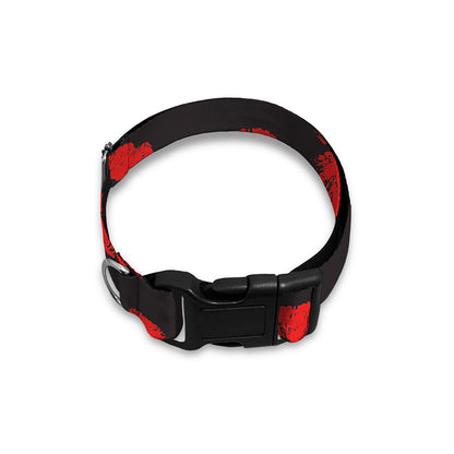 Black And Red Lips Pattern Print Dog Collar