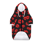 Black And Red Lips Pattern Print Dog Zip Up Hoodie