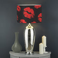 Black And Red Lips Pattern Print Drum Lamp Shade