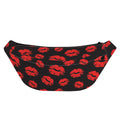 Black And Red Lips Pattern Print Fanny Pack