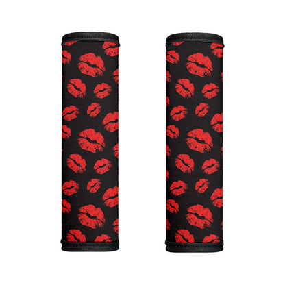 Black And Red Lips Pattern Print Handle Covers