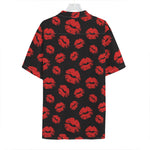 Black And Red Lips Pattern Print Hawaiian Shirt