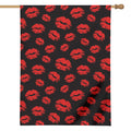 Black And Red Lips Pattern Print House Flag